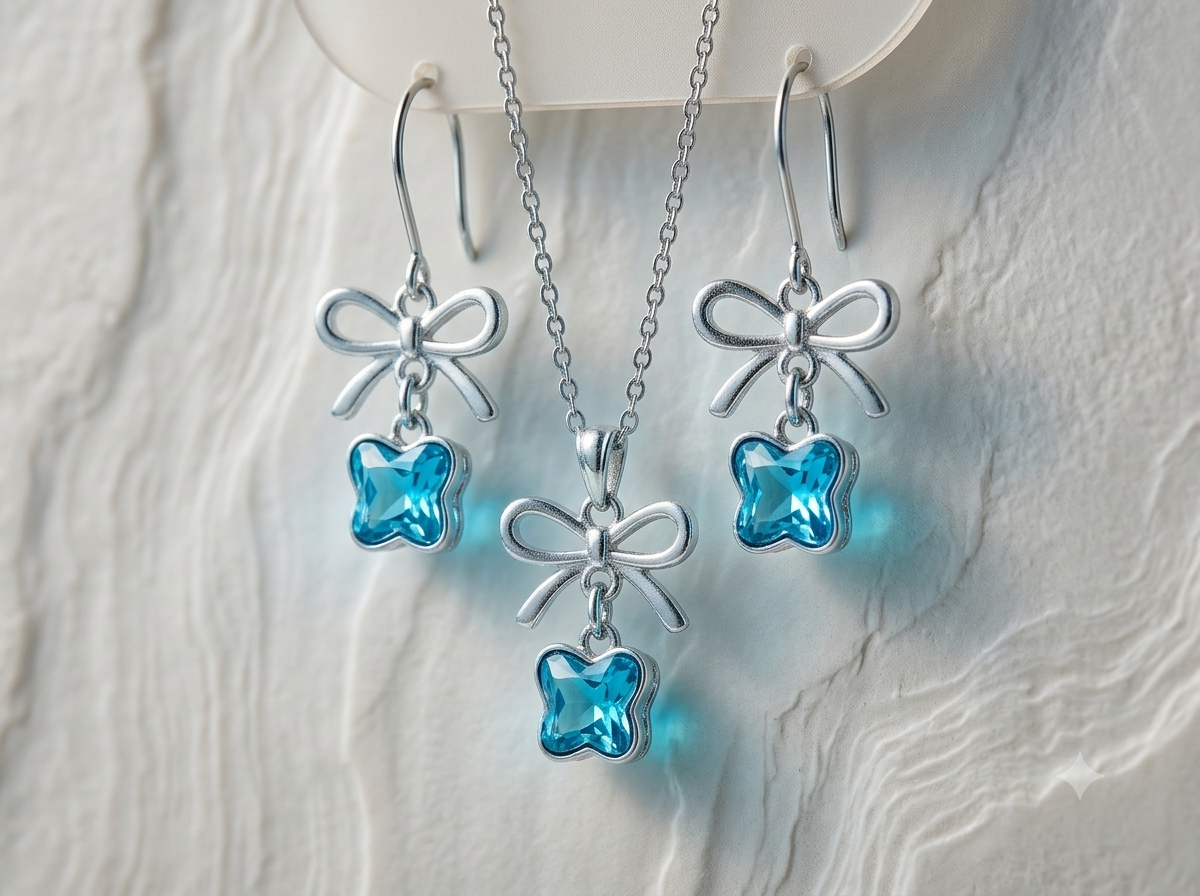 Glimpart: Buy Trendy Artificial & Fashion Jewelry Online Silver plated artificial pendant set with minimal design